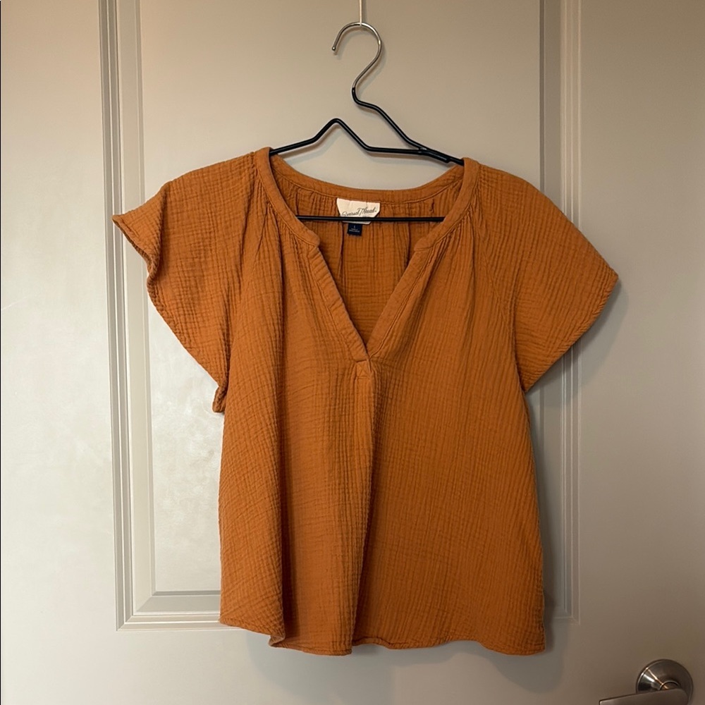 Flutter Sleeve V-Neck Blouse